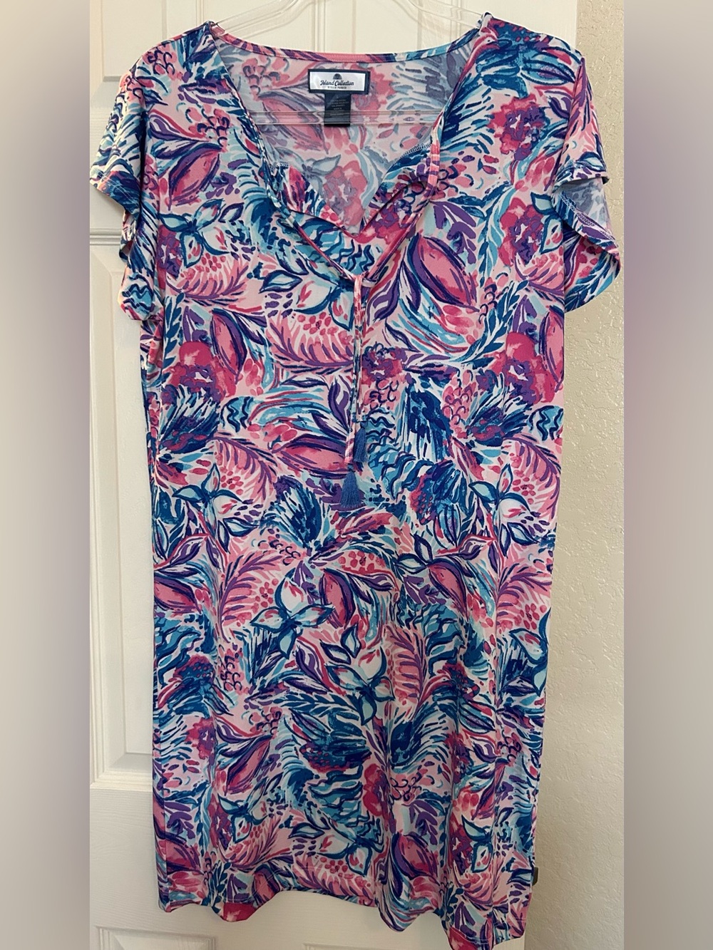 Island Collection Floral Short Sleeve Dress